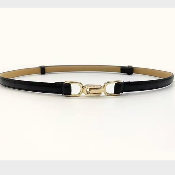 Slim Black Waist Belt